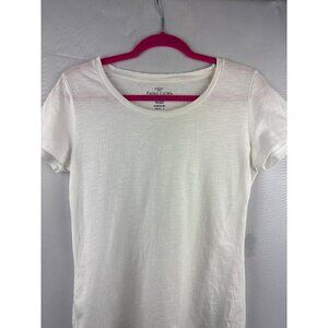 Faded Glory Womens Short Sleeve White T-Shirt S 4-6 100% Cotton